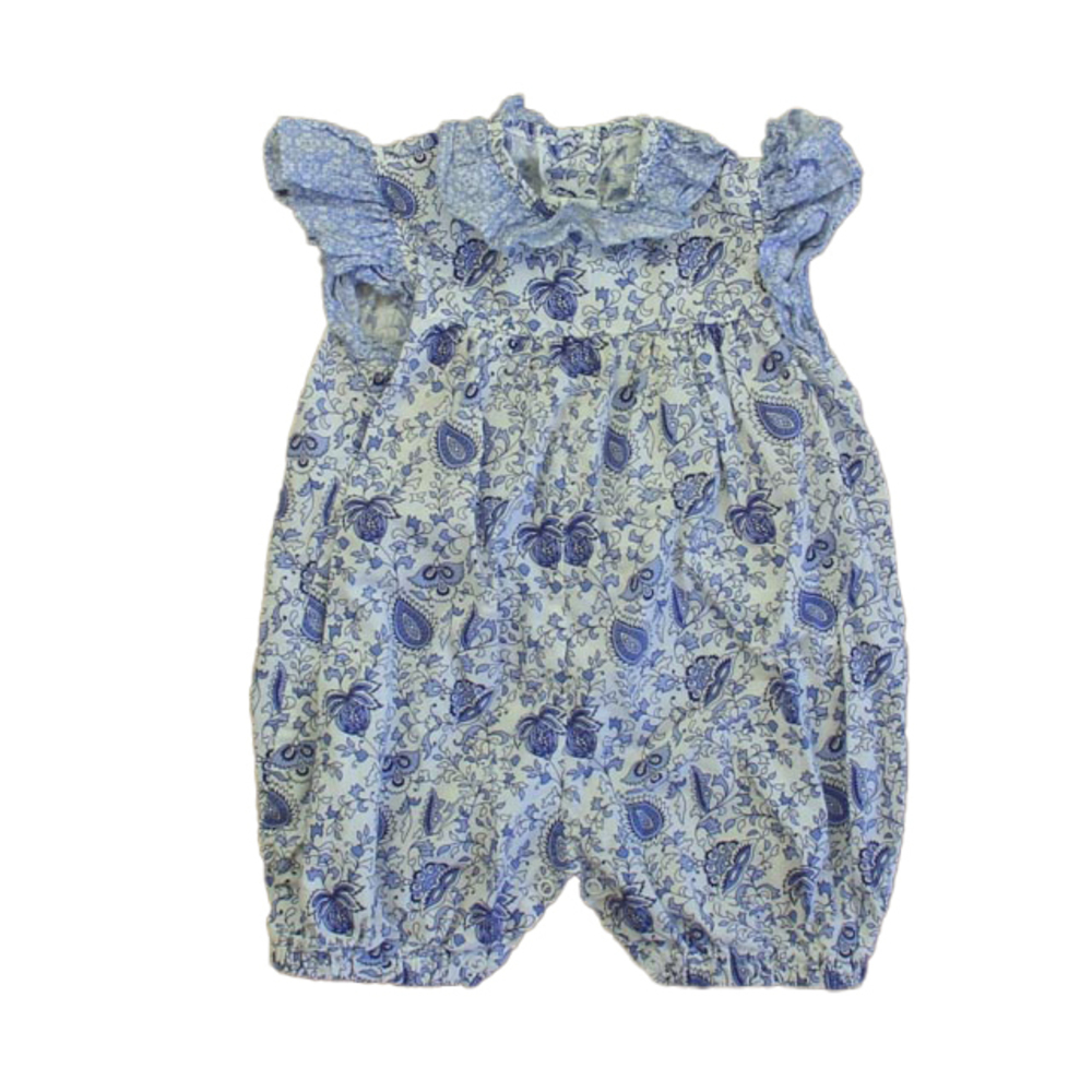 Glorimont Girls Blue | White Romper size: 9 Months